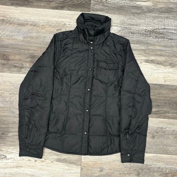 Eddie Bauer Charcoal Gray Womens S Snap Quilted Premium Goose Down Puffer Jacket - Picture 2 of 13